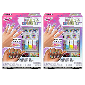 2PK Fashion Angels Kids/Childrens Creative Nails & Rings Kit 8y+