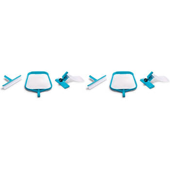 6pc Intex Basic Cleaning Kit Leaf Skimmer/Wall Brush/Vacuum Head