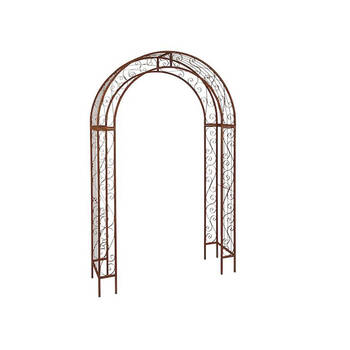  Metal Round Top Plant Support Arch/Trellis 158x254cm - Rust