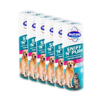 6PK Neutradol Sniff 'N' Purr Carpet/Room Deoderiser for Pet Odours 525g Fresh Scent