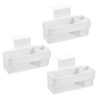 3PK Boxsweden 16cm Brite Hanging In-Sink Station Kitchen Organiser - White