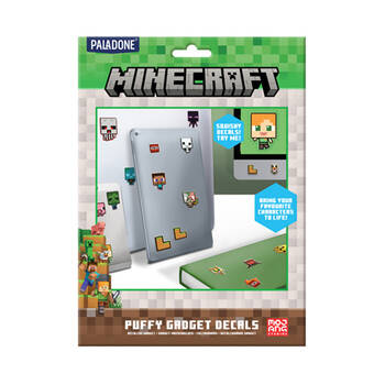 60pc Minecraft 3D Puffy Textured Gadget Decal Stickers 8y+