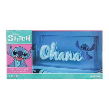Disney Stitch Ohana LED Neon Light Wall Mountable USB Powered 15.5x30.5cm