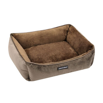 Paws & Claws Lux 60x50cm Walled Pet Bed Small - Mocha