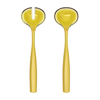 2pc Guzzini Dolcevita 28cm Salad Servers Plastic - Amber