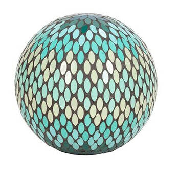  Glass Mosaic Patterned Ball Outdoor Home Decor 30x30cm Green