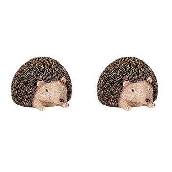2PK Large Resin Echidna Indoor Home Decoration 17x10cm Brown