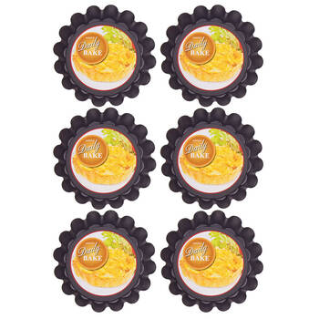 6PK Daily Bake Non-Stick Deep Mini Quiche Pan Bakeware 12x3cm - Black