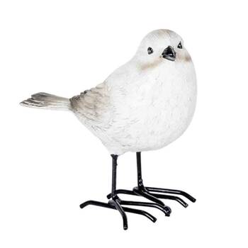 Snow Bird Resin Home Decoration 10x9cm White Assorted