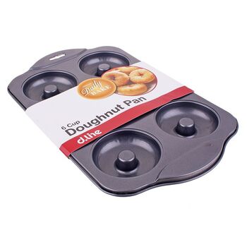 Daily Bake Non Stick 6 Cup Doughnut Pan Black