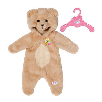 Baby Born 43cm Bear Doll Plush Suit w/ Hood Kids - Brown 3y+
