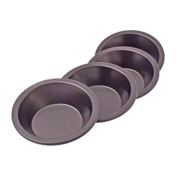 4pc Daily Bake Non-Stick Round Pie Dish Bakeware Set 12cm - Black