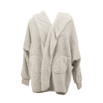 Annabel Trends Cosy Luxe Cardi Robe Loungewear Polyester One Size Grey
