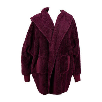 Annabel Trends Cosy Luxe Cardi Robe Loungewear Polyester One Size Mulberry