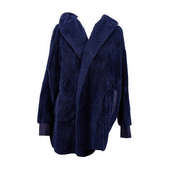 Annabel Trends Cosy Luxe Cardi Robe Loungewear Polyester One Size Navy