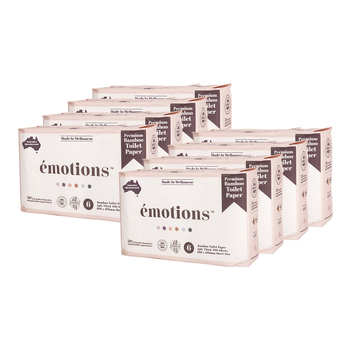 8x 6pc Emotions Bamboo Toilet Paper/Roll 2ply 400 Sheets