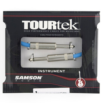 Tourtek 0.35m Male Instrument Cable Jack Connector Cord Black