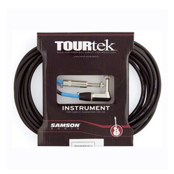 TourTek 7.62m Male Instrument Cable w/ L-Jack Connector Black