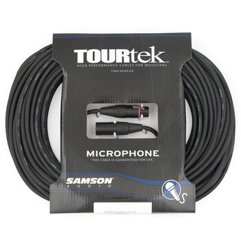 TourTek 30.5m XLR Microphone Cable Male to Female Connector Black