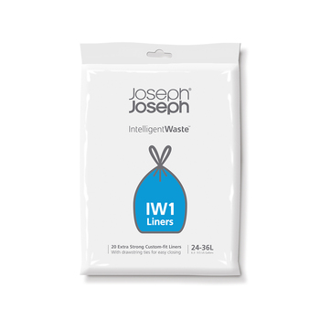 20PK Joseph Joseph IW1 24-36 Litre Custom-fit Bin Liners - Grey