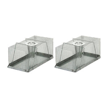 2PK AgBoss Metal Multi-Catch Mouse and Rat Cage Trap 30x16x13cm