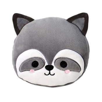 Relaxeazzz 15cm Raccoon Travel Pillow Cushion w/ Eye Mask 3y+