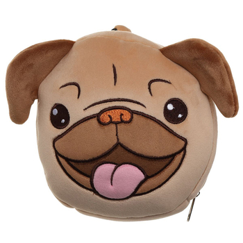 Relaxeazzz 15cm Pug Travel Pillow Cushion w/ Eye Mask 3y+
