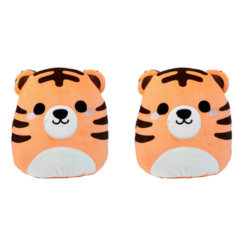 2PK Squidglys 24cm Tiger Animal Plush Kids/Children Pillow 3y+