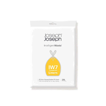 20pc Joseph & Joseph IW7 20L/31.5cm Custom-Fit Bin Liners - Clear