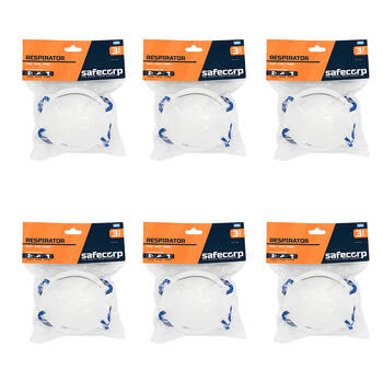 6x 3pc Safecorp P2 Rating Anti-Fog Disposable Resipirator Mask Dust/Mist/Fumes