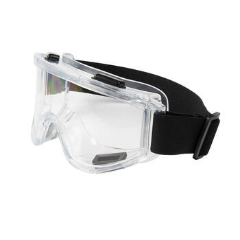 Safecorp Clear PPE Safety Goggles Anti Fog UV Resistant Direct Vent Black