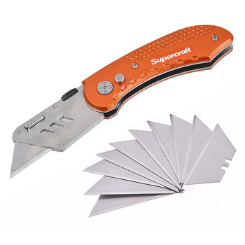 10pc Supercraft Utility Knife Folding With Blades Home Diy Tool 