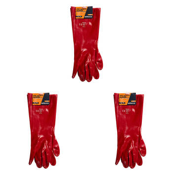 3PK Safecorp Heavy-Duty Safety Chemical Resistant Gloves 45cm