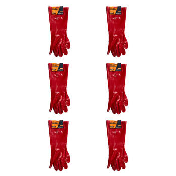 6PK Safecorp Heavy-Duty Safety Chemical Resistant Gloves 45cm