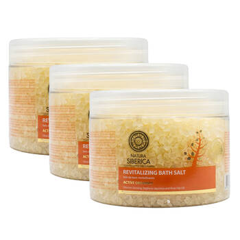 3PK Natura Siberica 600g Revitalising Bath Salt Active Organics