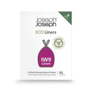 80pc Joseph Joseph IW9 10L Eco Liners Trash Bag For Arc Pedal Bins Grey