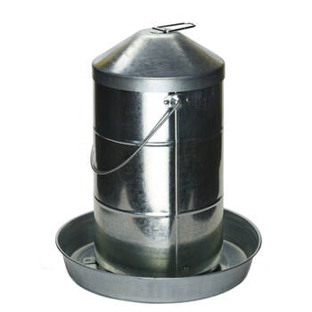 AgBoss Galvanised Stainless Steel Poultry Feeder With Hanging Handle 15kg