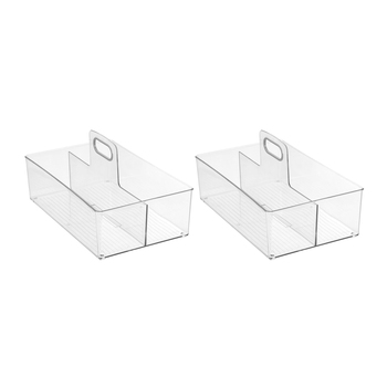 2PK Boxsweden Crystal 35x22cm Caddy 2 Compartment Organiser - Clear