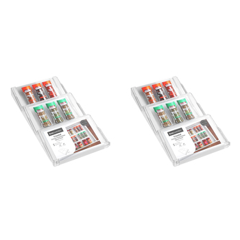 2PK Boxsweden Crystal 41.5cm Extendable Drawer Spice Rack - Clear