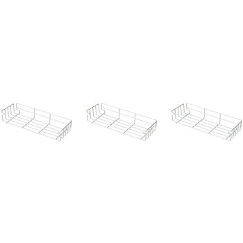 3PK Homeleisure PE Coated Wide Spice Rack Wall-Mounted White 