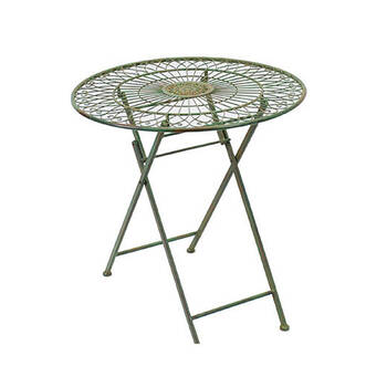  Steel Florentine Metal Table Outdoor Furniture 70cm Antique Green