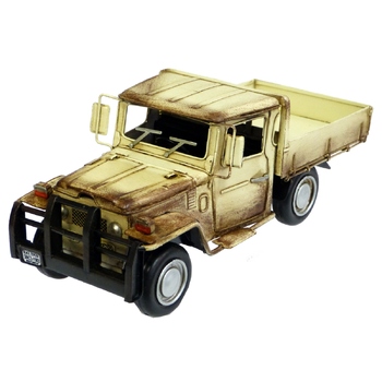 Boyle 29cm Toyota Land Cruiser Ute Metal Ornament Decor Yellow