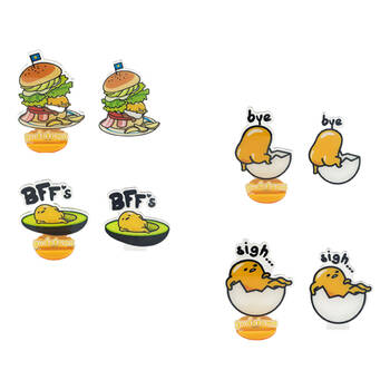 4PK Gudetama Acrylic Figurine Kids Collectable Toy For Ages 3y+ Assorted