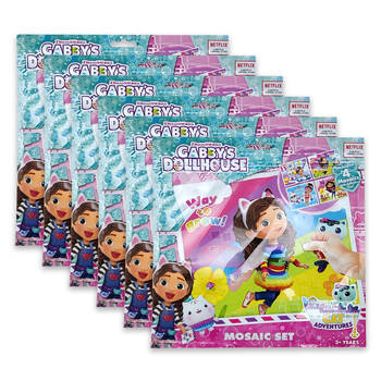 6x 4pc Gabbys Dollhouse Mosaic Set Kids/Children Educational Art Craft Kit 3y+