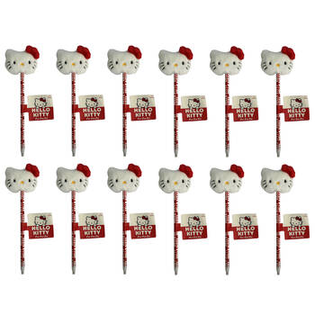 12PK Hello Kitty Pom-Pom Ballpen Kids/Children School Writing Stationery Pen