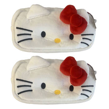 2PK Hello Kitty Plush Pencil Case Organiser Kids/Children School Stationery