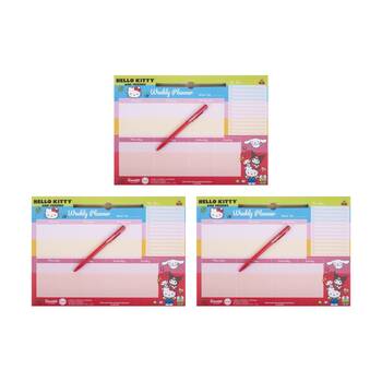 3PK Hello Kitty & Friends Weekly Desk Planner/To Do List With Pen Undated A4