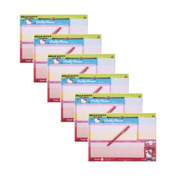 6PK Hello Kitty & Friends Weekly Desk Planner/To Do List With Pen Undated A4