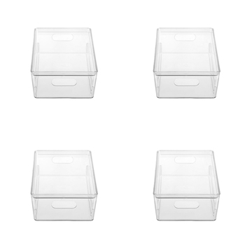 4PK Boxsweden 26cm 2.7L Crystal Lidded Tidy Box - Clear
