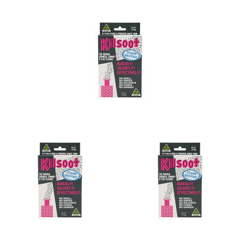 3PK Kilsoot Quick 20 Minutes Chimney and Flue Cleaner Bulk Pack 275g